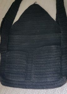 Handmade Black Crochet Bag