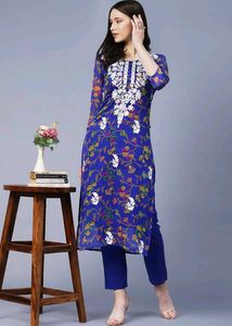 Georgette chikankari embroidered kurta 💕
