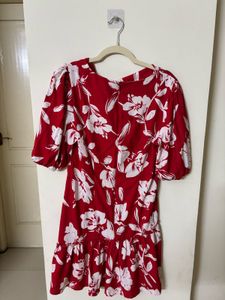 Floral Cutout Midi A-Line Dress