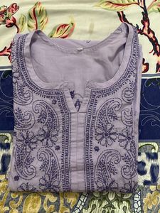 Lavender Embroidered Kurta