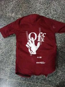 Maroon Graphic Short Sleeve Shirt