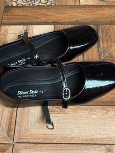 Silver Style Black Patent Mary Janes