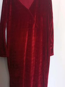 Elegant Red Velvet Dress