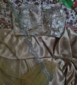 Golden Lehenga with Silver Embroidery