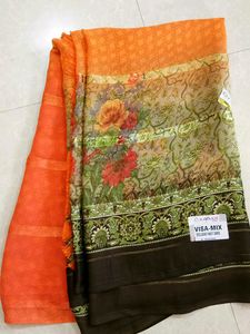 Georgette Satin Patta Saree