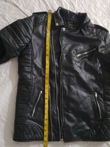 Zara Black Faux Leather Biker Jacket