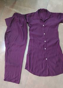PURPLE CO ORD SET PATHANI TYPE SUIT