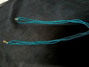 Teal Beaded Strand Necklace