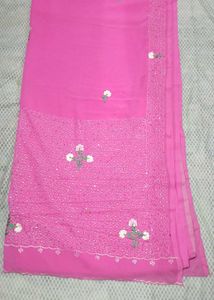 Pink Embroidered Saree
