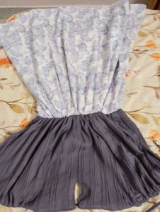 Elegant Grey Floral Dress