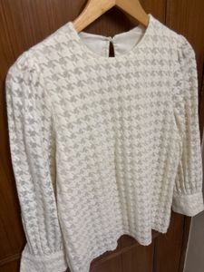 Houndstooth Print Top