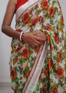 Floral Print Saree