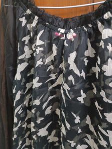Black Print Chiffon Top