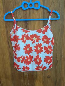 Summer Orange Flower Tank Top