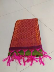 Green colour soft silk saree