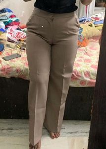 Beige Formal Trousers