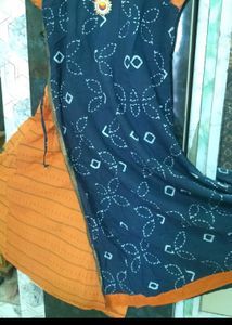 Elegant Blue & Orange Kurta