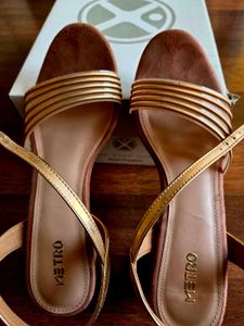 Metro Gold BLock Party Heels