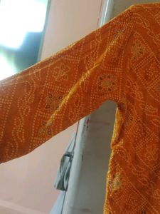 Yellow Printed Kurta
