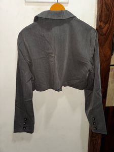Cropped Gray Blazer