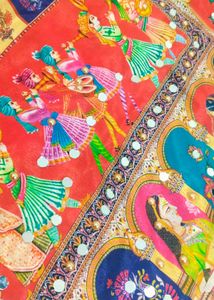 Beautiful Dupatta With Heavy Mirror&amp;Shimmer Work