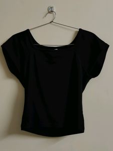 Square Neck Black Top