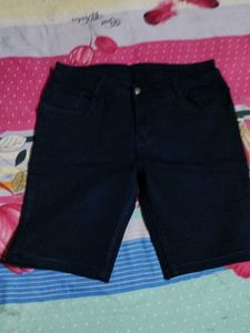 Dark Blue Denim Shorts