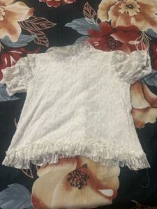 Lace Ruffle Top 7-8 Years Girls