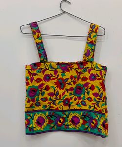 New Ethnic Crop Top Women Printed Beautiful
