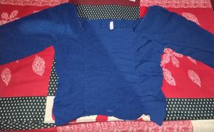 Neavy Blue Off Shoulder Crop Top