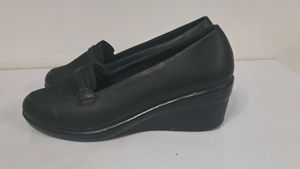 Black Wedge Loafers