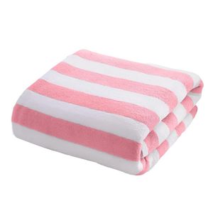 Pink Striped Plush Towel