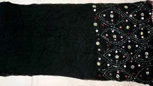 Black Georgette saree with stones