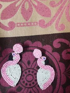 Beaded Flamingo &amp; Eye Earrings