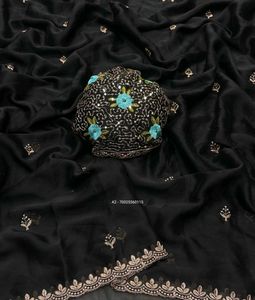 Black Sequence Party Wear Saree