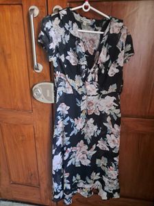 Imported Floral Chiffon Midi Dress