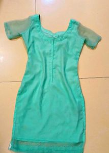 Plain Dupatta And Kurti Set Without Salwar