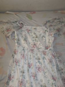 Whimsical Floral Ruffle Dress by AND