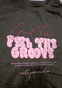 Graphic Print Brown Tee