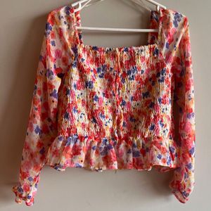 Floral Smocked Top