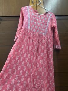 Pink Floral Print Kurta