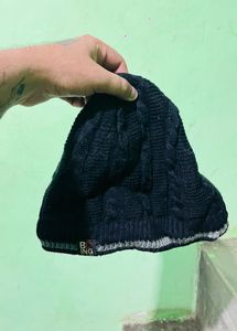 Navy Ribbed Knit Beanie