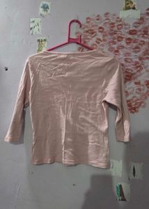 Blush Pink Three-Quarter Sleeve Top