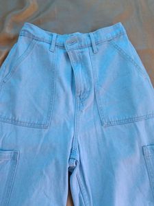 Light Wash Cargo Pants for women