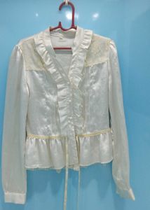 Elegant Ruffled Top(only 1 Time Wear)