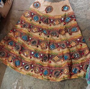 Ethnic Embroidered Top &amp; Skirt Set