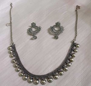 Silver😍Oxidised Jwellery Set