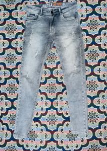 man slim fit heavy fade stretchable jeans