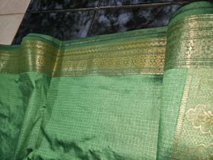 Green Polyester Saree