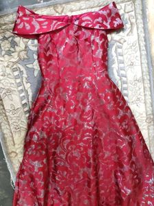 Elegant Red &amp; Silver Party Dress